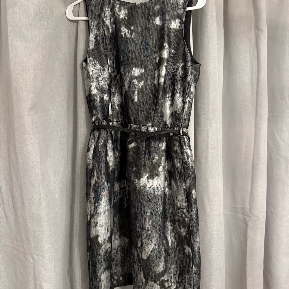 Michael Kors Black and White Midi Dress